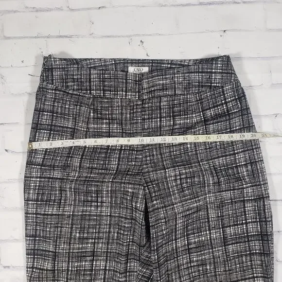Cato Woman Black and White Sketchy Plaid Trouser Pants Size 16W - Picture 13 of 15